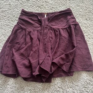 Free People Burgundy Skort